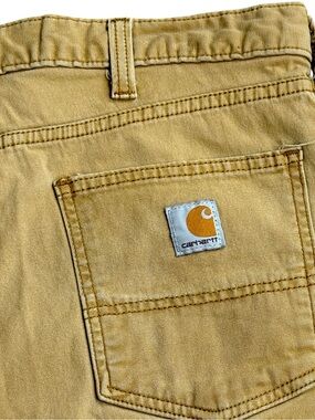Carhartt Pants Mens 36x30 Tan Canvas Workwear Relaxed Fit Utility Work Pants